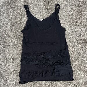 Chic Dark Grey Ruffled Camisole Top